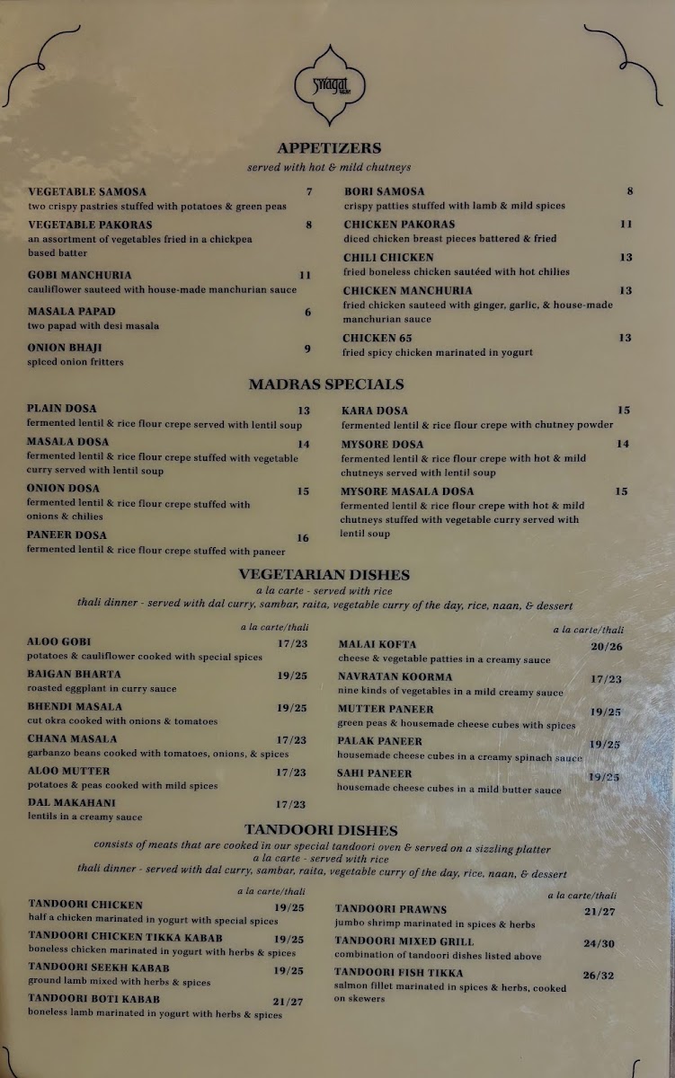 Menu Swagat Indian Cuisine - Hillsboro-3